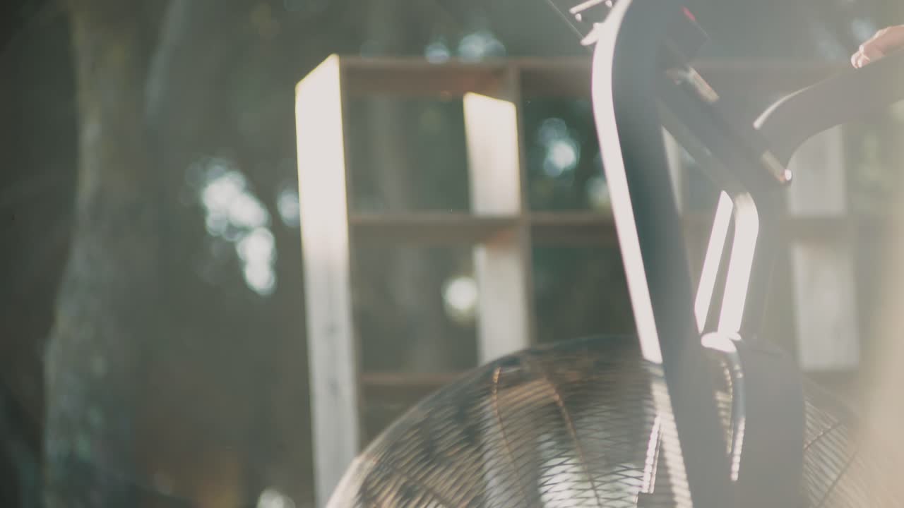 Woman working out on an exercise machine