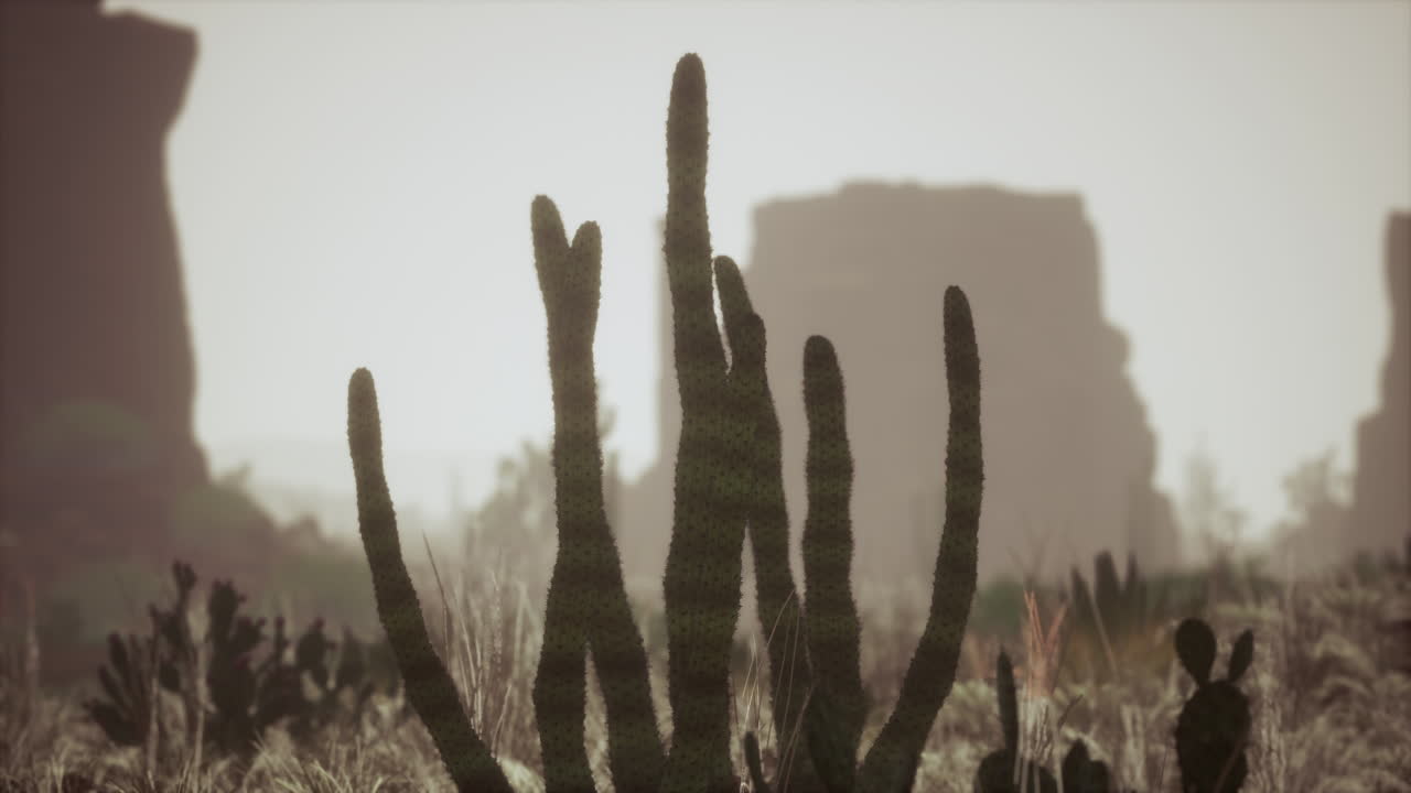 rayo de luz solar disparando a través del cielo del desierto al atardecer