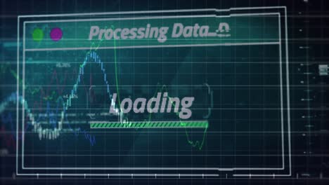 Animación-Del-Procesamiento-De-Datos-Financieros-Y-Texto-Sobre-Pantallas