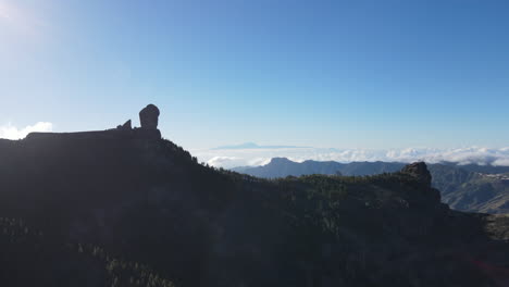 drone shot with the wonderful roque nublo and teide in the background