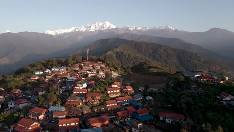 aerial view of ghalagaun village in lamjung, nepal.