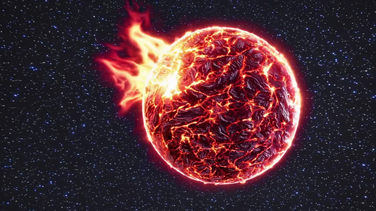 planeta fundido en el espacio