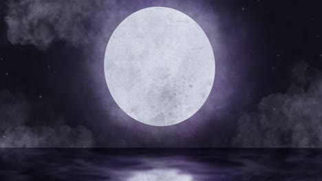 Animation-Des-Mondes-Am-Nachthimmel