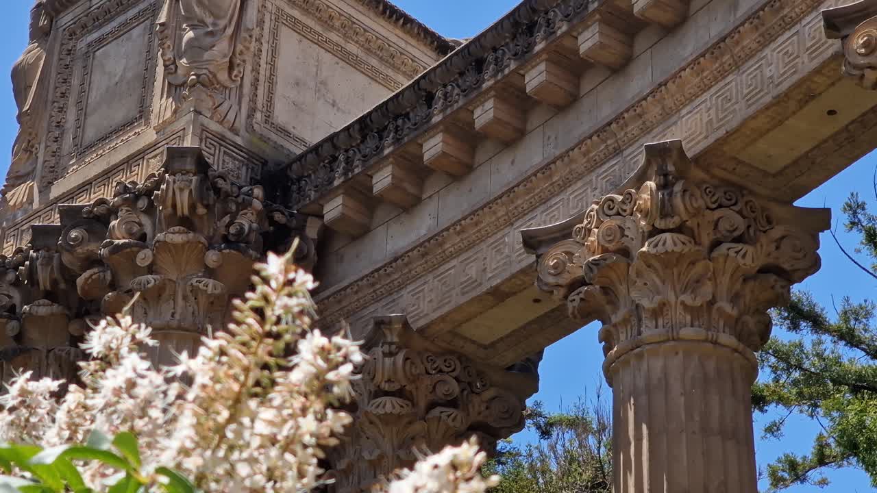 Palace of Fine Arts in San Francisco California USA, Architecture Details on Sunny Day