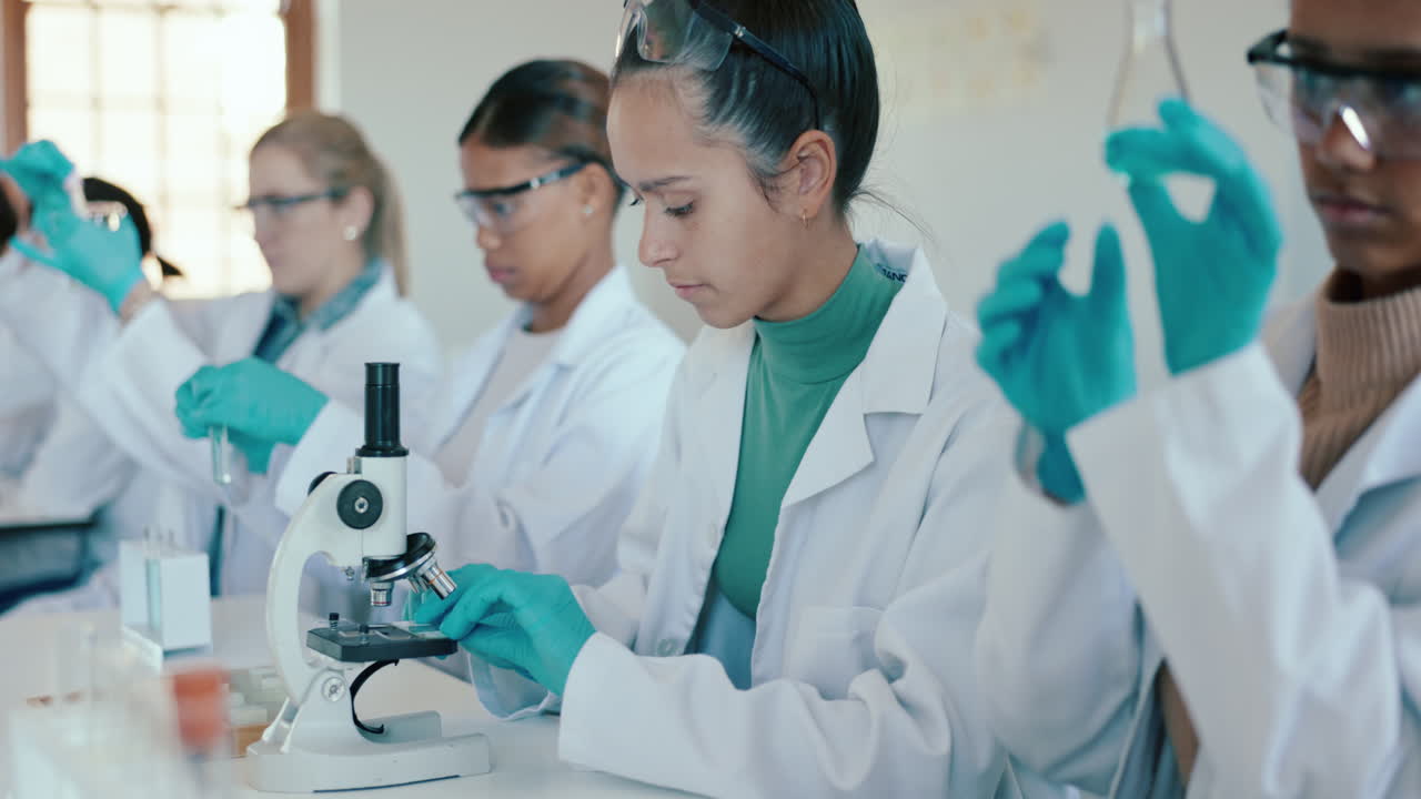 Premium stock video - University, science and students in laboratory