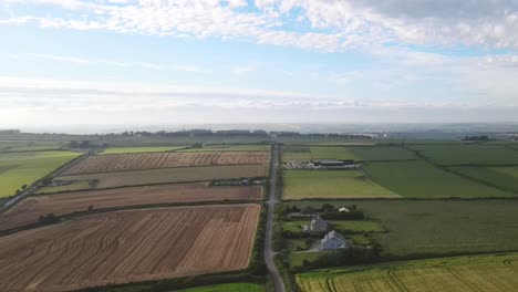 Checkered-field-of-summer-countryside-in-Ireland