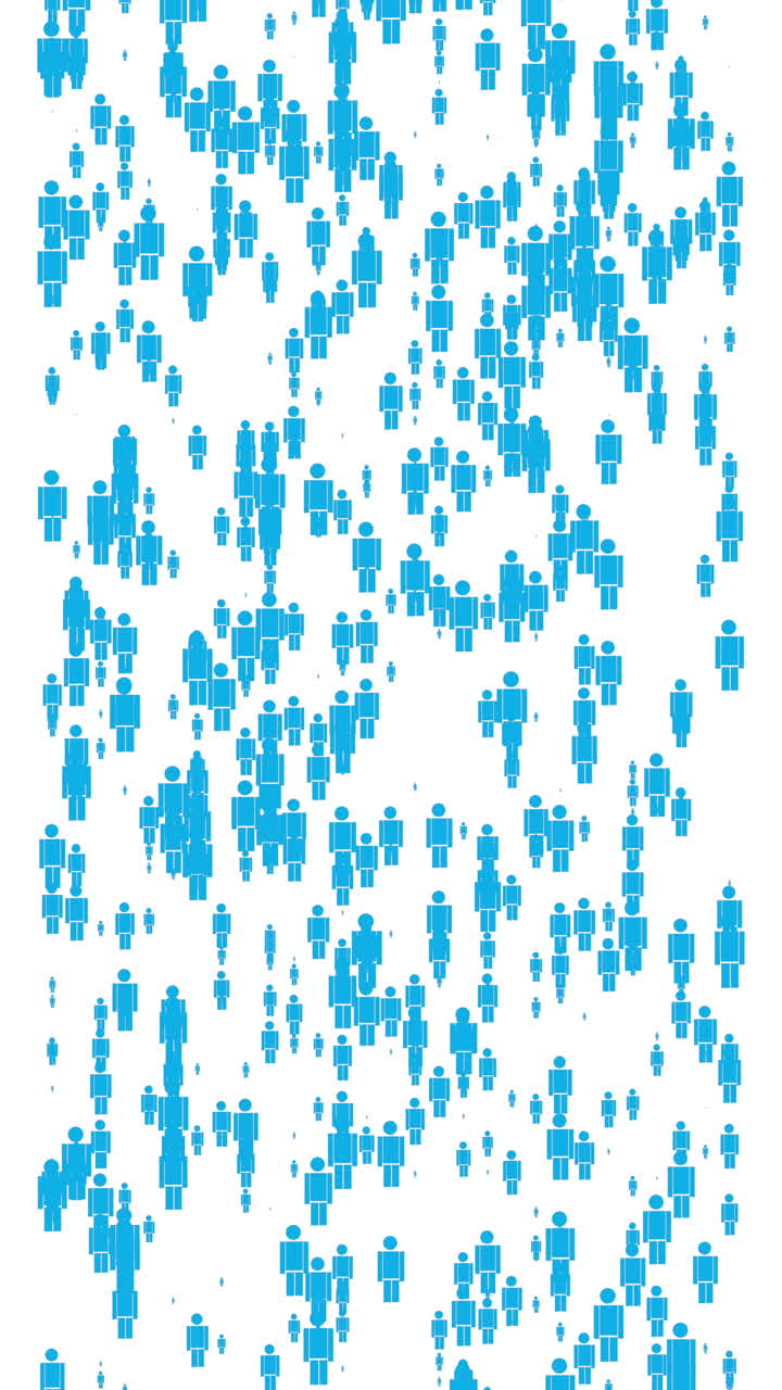 Social media community people icons scroll up on user network infographic
