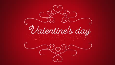 Animation-of-valentines-day-on-red-background