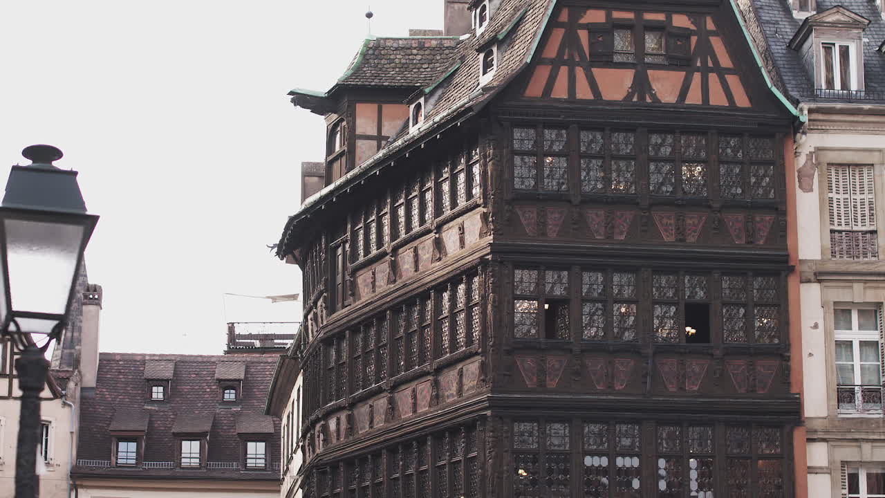 France strasbourg very beautiful ancient town combined with modern buildings shooting the streets of