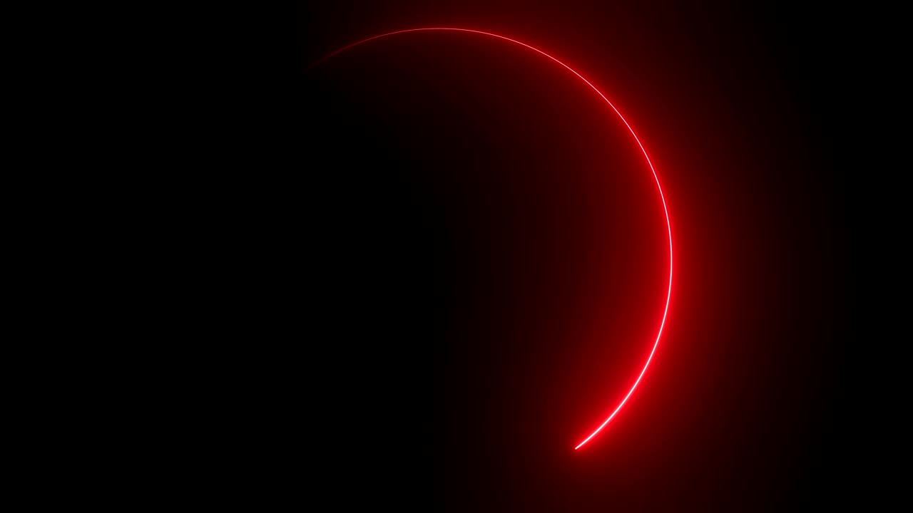 marco redondo de neón brillante abstracto. diseño de fondo tecnológico láser. en bucle