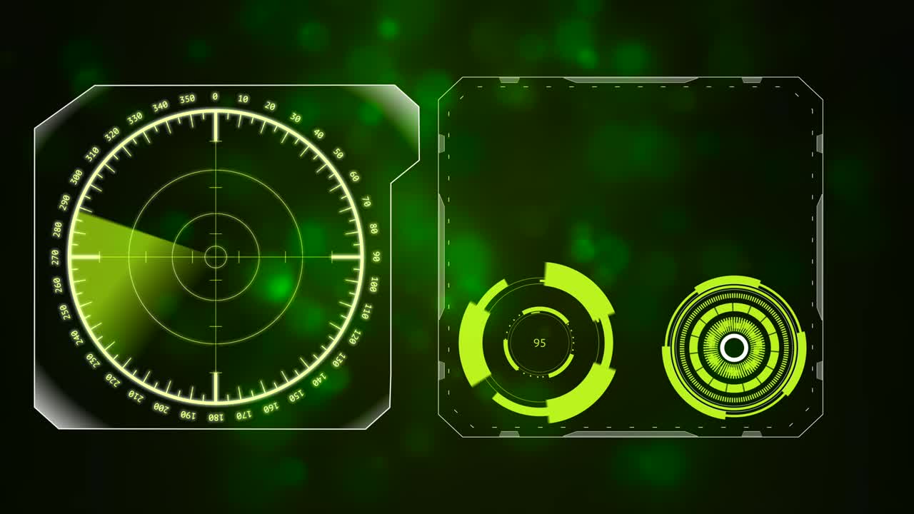 두 개의 프레임과 활동적인 후방 시선은 어두운 배경에 있습니다.