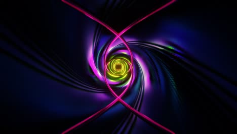 abstracto sin costuras neón azul púrpura psicodélico hipnótico fondo de bucle vj. gráficos 3d para la transición del escenario musical, espectáculos, retro, hitech.