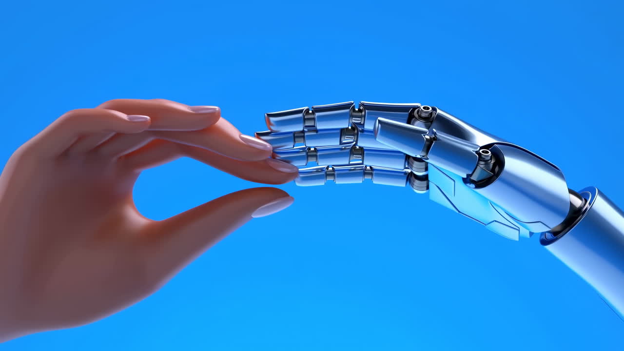 Human Hand and Robotic Hand Connecting