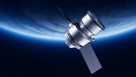 satélite en órbita alrededor de la tierra