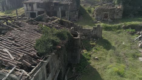 aerial view of the destroyed houses