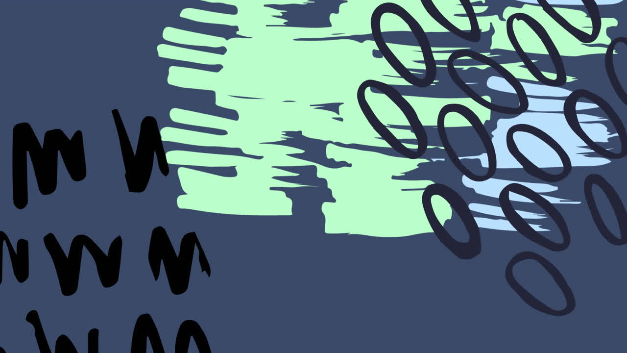 animación digital de formas abstractas contra un fondo azul