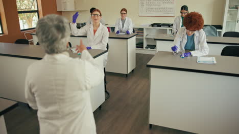 science classroom with students and teacher