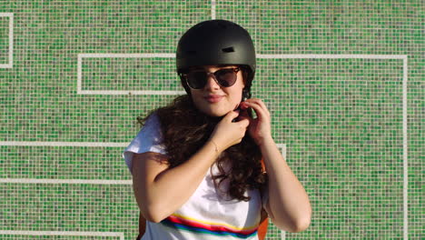 young female skater having fun outdoors