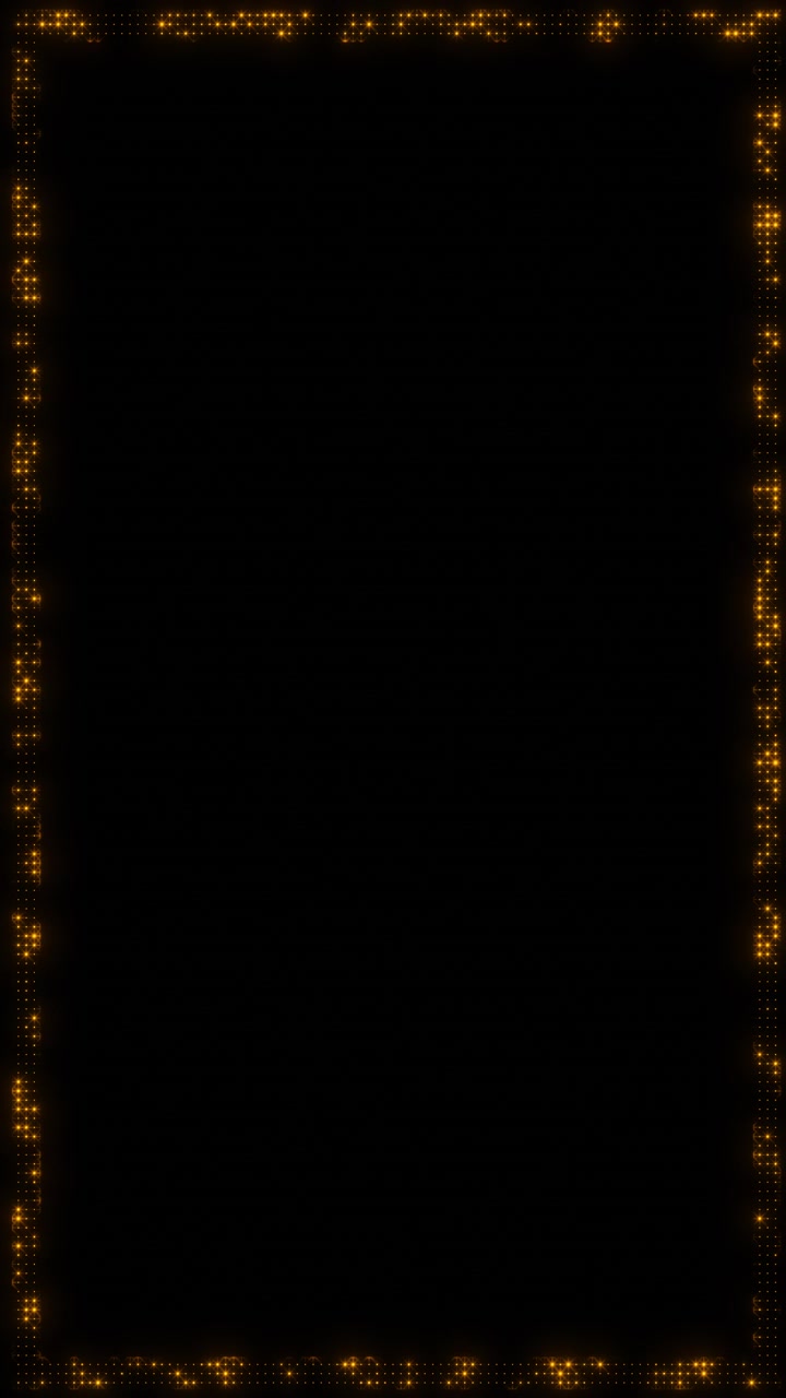 Luxury gold particle frame black empty space glowing corner details and elegant dotted border