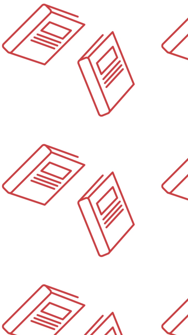 Animation of school items icons moving on white background
