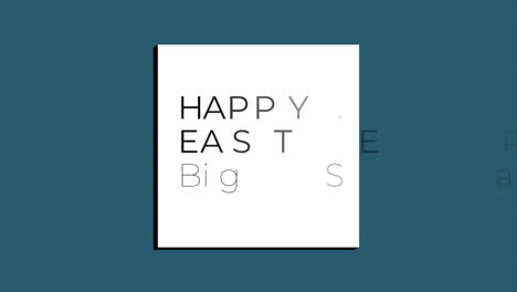 happy easter big sale text in white frame on fashion blue gradient