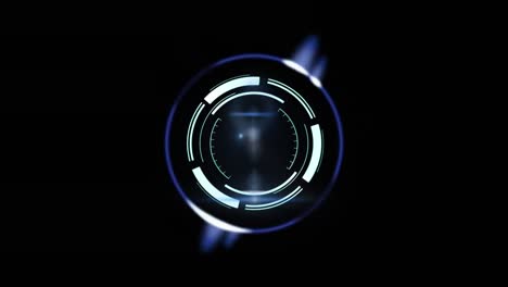 animación de la exploración del alcance sobre un fondo negro