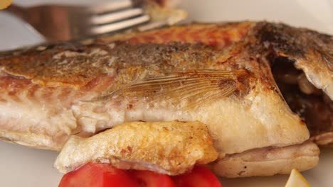 grilled fish with lemon and tomatoes