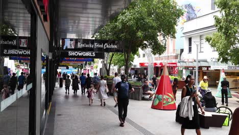 pedestrians walking through a busy urban area