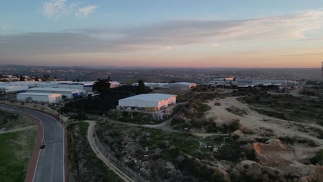 isolated panoramic beautiful aerial drone 4k video of sal'it israeli settlement- israel
