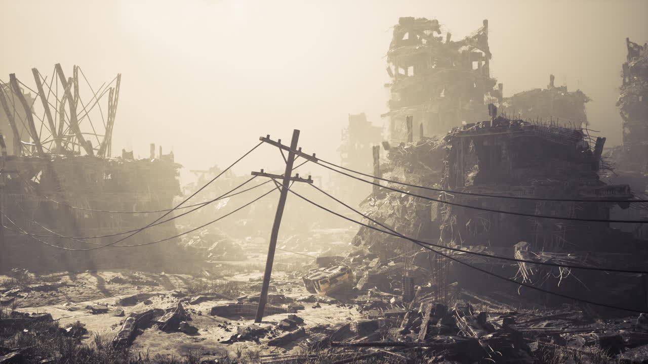 Ruined Cityscape: A Post-Apocalyptic Vision