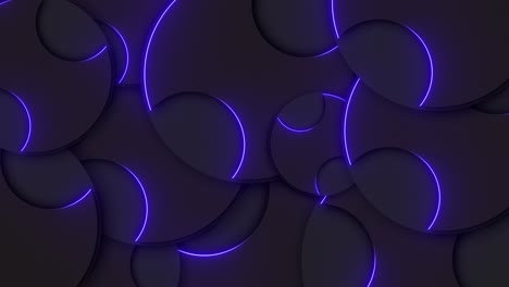 abstract dark circles with neon purple blue light
