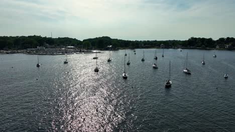 sailboats on muskegon lake in summer 2023