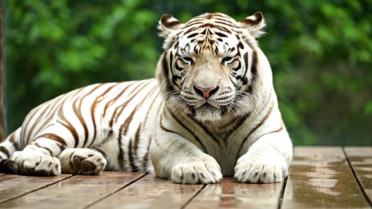 White Tiger Resting
