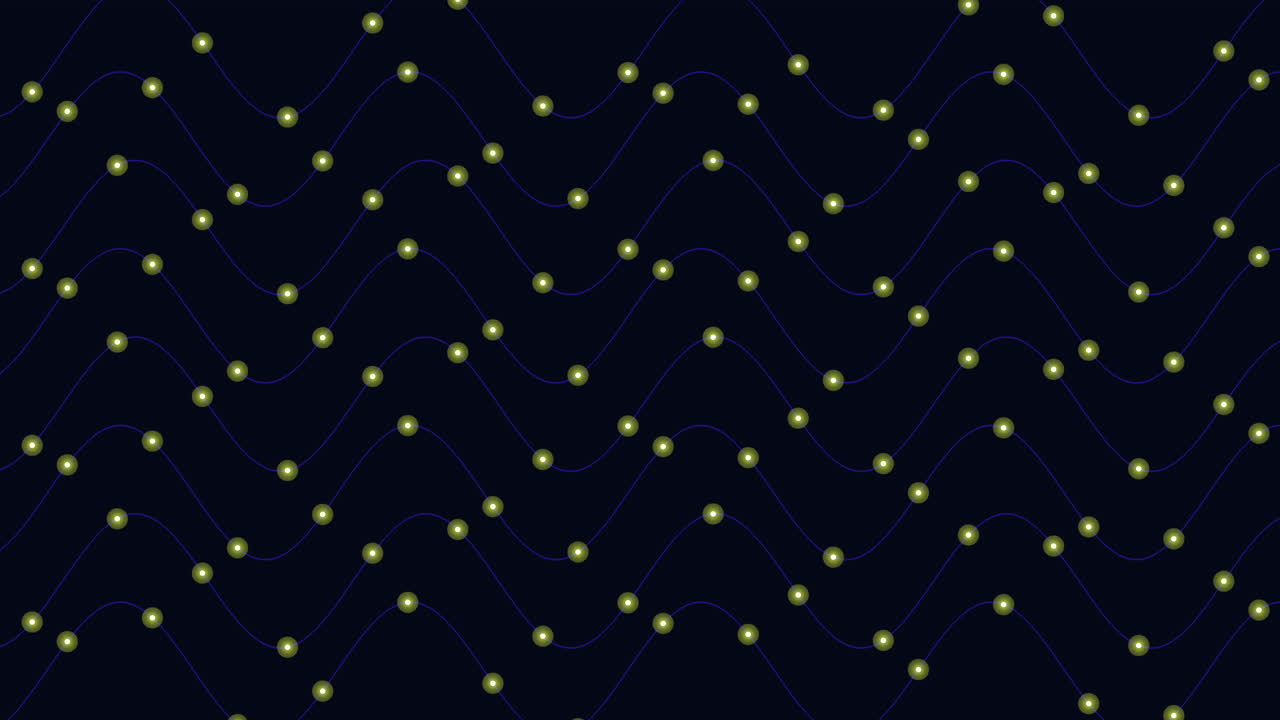 Waves pattern with neon dots on black gradient 3