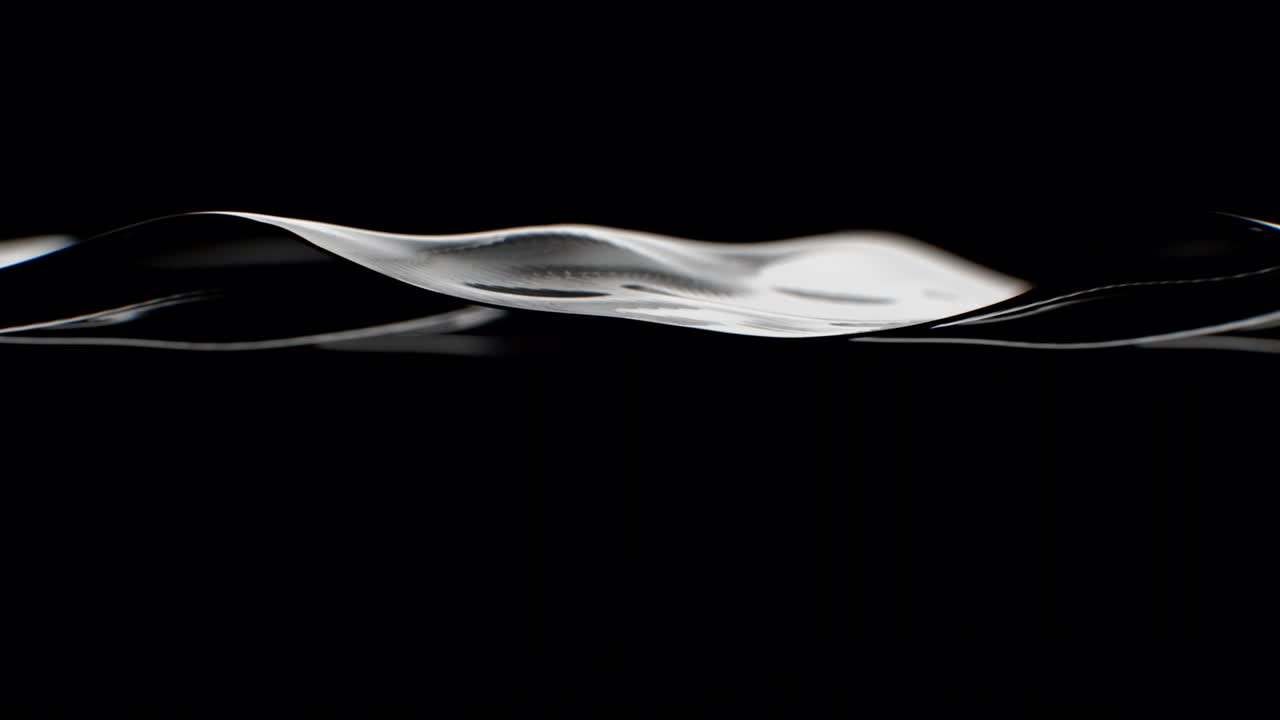 Black Liquid Oil Waving in Slow Motion Seamless. Abstract Water Surface Moving in Black Studio Shot Looped 3d Animation. Black Gold Concept.