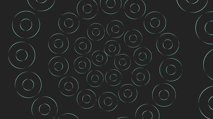 Circular pattern of circles on black background
