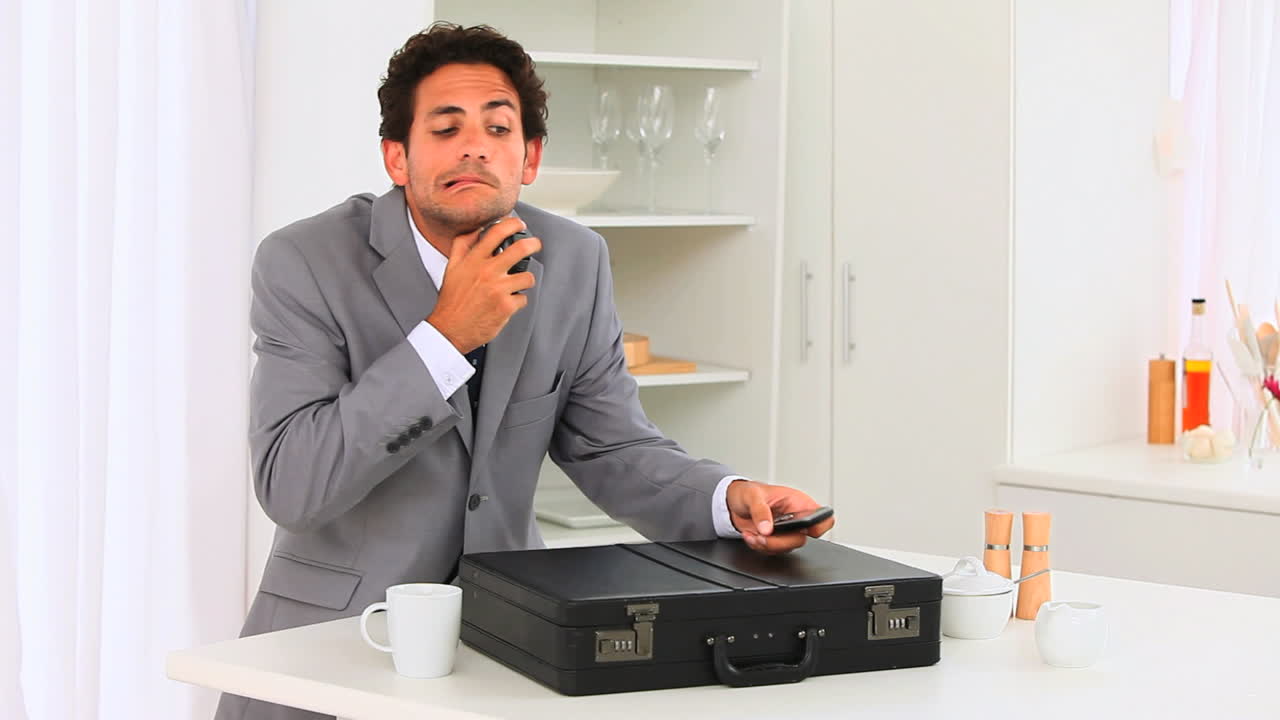 사업가 빨리 면도