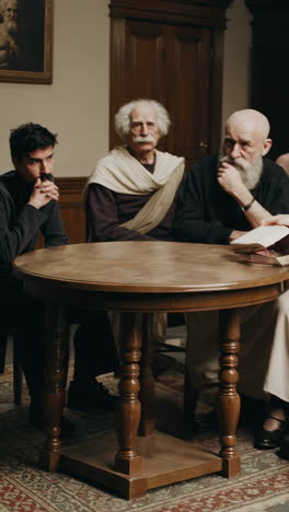 ancient philosophers in discussion