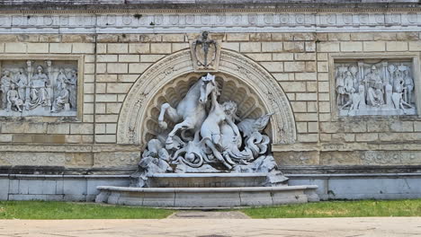 the scalinata del pincio, fountain and sculptures with mythological figures of horse, woman and octopus