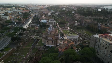 roman forum - aerial drone view
