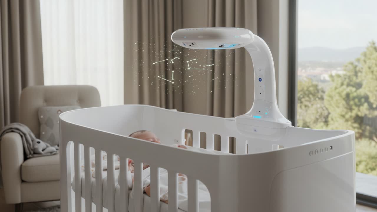 Culla innovativa con sistema di proiezione rilassante che migliora l'ambiente del sonno e offre effetti calmanti sia ai neonati che ai genitori