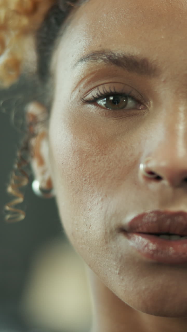Extreme Close-up of a Woman's Eye and Face Detail