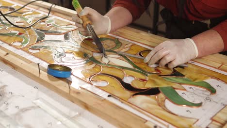 stained glass artist at work