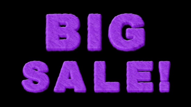 Big Sale Purple Furry Text