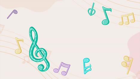 colorful music notes background