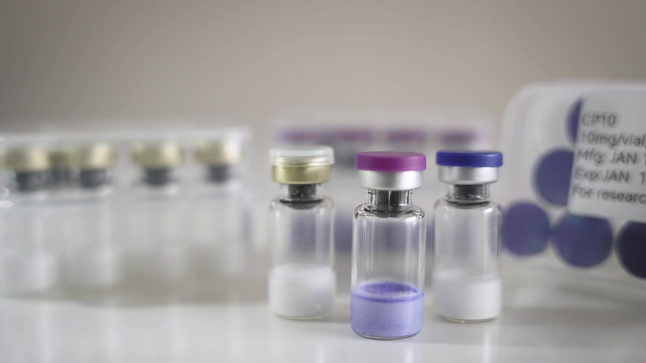 Dolly Right Across Pharmaceutical Vials and Research Use Only Case [Peptide Concept]