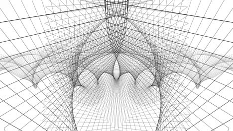 Abstract wire frame endless tunnel