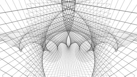 abstract wire frame endless tunnel