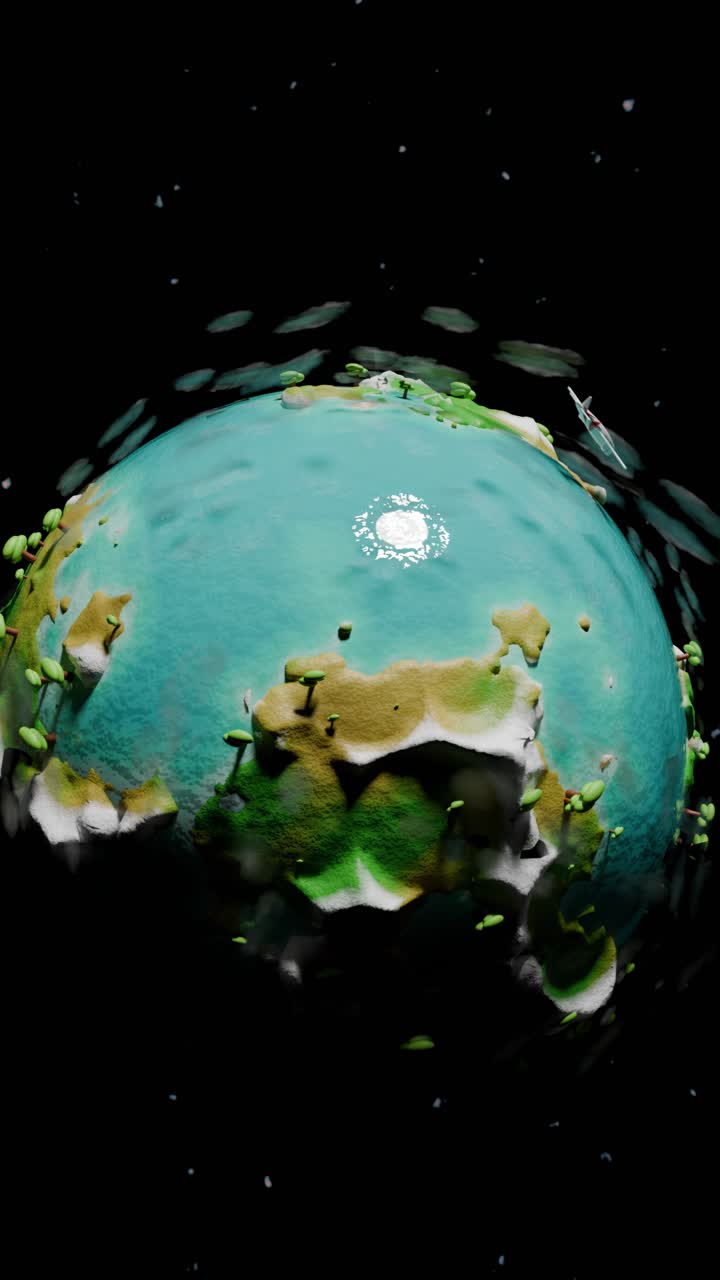 мультфильмная 3d-модель земли с самолетом