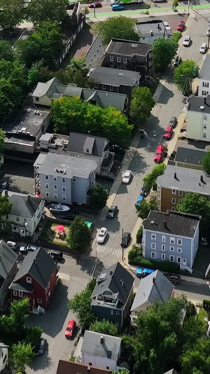 Vista dall'alto di quartieri suburbani negli Stati Uniti durante il giorno